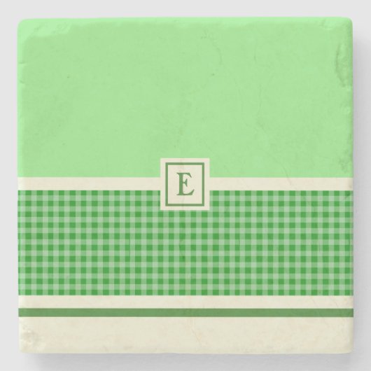 Green Check Monogram Onderzetter (Voorkant)