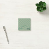 Green Check Pattern Rustic Mountains Monogram Post-it® Notes (Kantoor)
