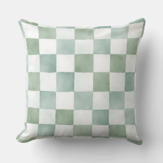 Green Checkered Decorative Throw Pillow  Kussen