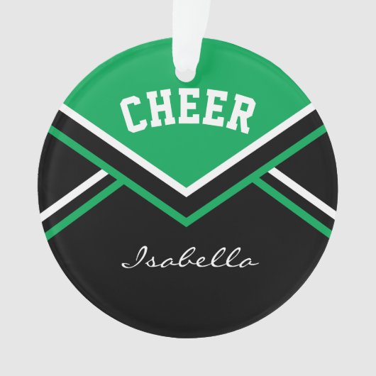 Green Cheerleader 📣 💖 Cheer Ornament (voorkant)