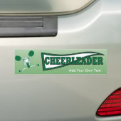 Green Cheerleader Girl Silhouette Bumpersticker (Op auto)