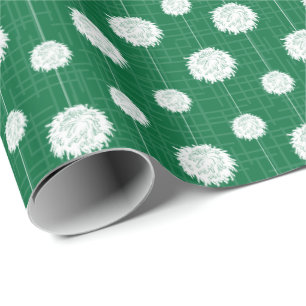 Green Cheerleader Pom Pom Pattern Cadeaupapier