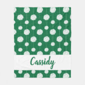 Green Cheerleader Pom Pom Pattern Fleece Deken (Voorkant)