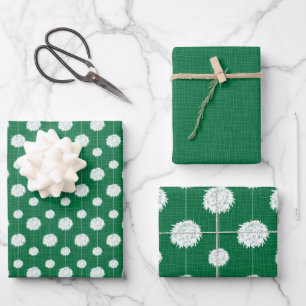 Green Cheerleader Pom Pom Pattern Inpakpapier Vel