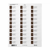 Green Cherry Blossom Brown Return Address Labels (Full Sheet)