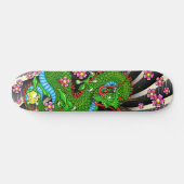 Green Cherry Blossom Dragon Tattoo Skateboard (Horizontaal)
