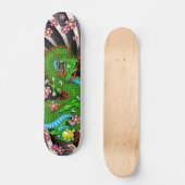 Green Cherry Blossom Dragon Tattoo Skateboard (Voorkant)