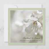 Green Cherry Blossom Wedding Kaart (Achterkant)