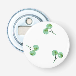 Green Cherry Pattern Button Flesopener