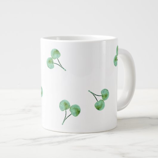 Green Cherry Pattern Extra Grote Mok (Voorkant rechts)