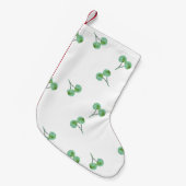 Green Cherry Pattern Kleine Kerstsok (Voorkant (Hangend))