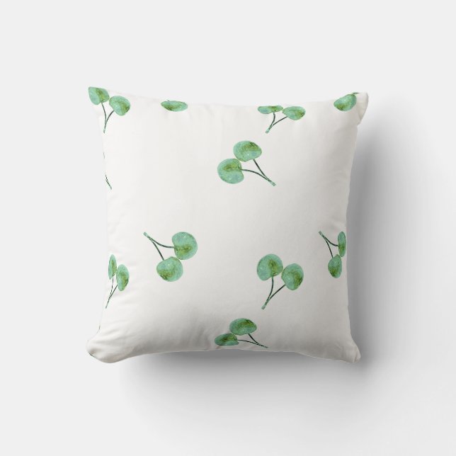 Green Cherry Pattern Kussen (Voorkant)