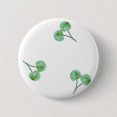 Green Cherry Pattern Ronde Button 5,7 Cm (Voorkant)