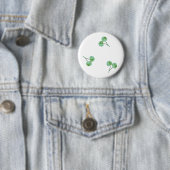 Green Cherry Pattern Ronde Button 5,7 Cm (In situ)
