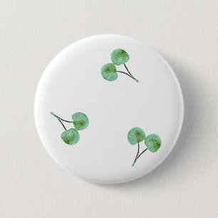 Green Cherry Pattern Ronde Button 5,7 Cm