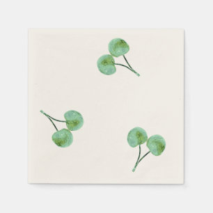 Green Cherry Pattern Servetten