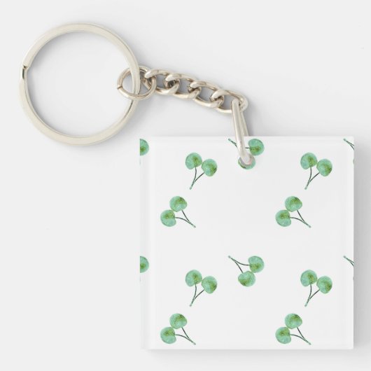 Green Cherry Pattern Sleutelhanger (voorkant)