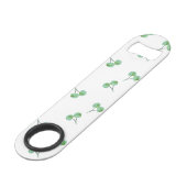 Green Cherry Pattern Speed Flessenopener (Voorkant Gekanteld)