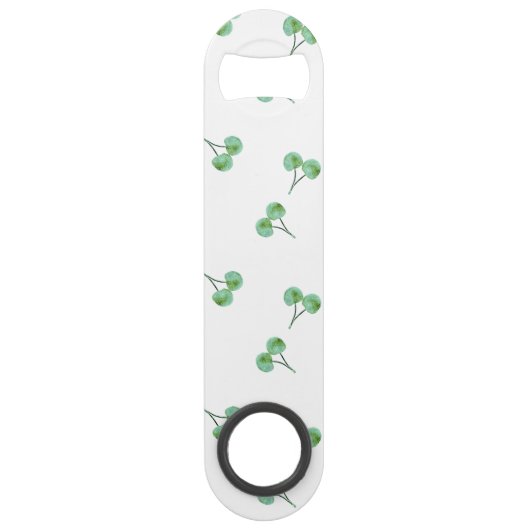 Green Cherry Pattern Speed Flessenopener (Voorkant)