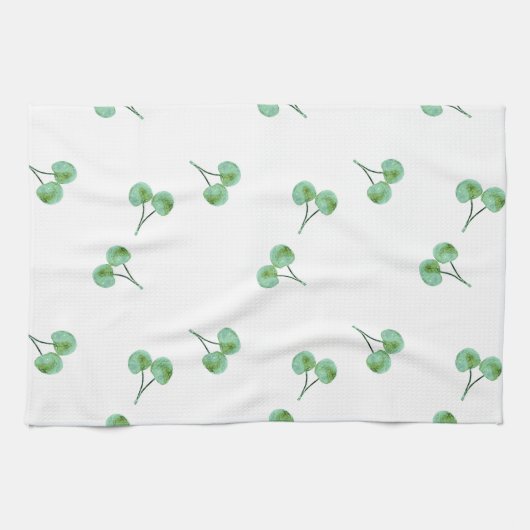 Green Cherry Pattern Theedoek (Horizontaal)