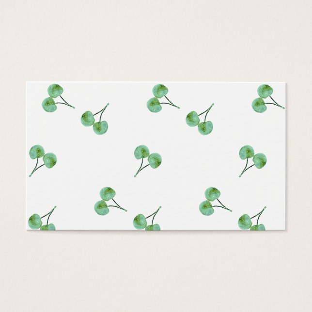 Green Cherry Pattern Visitekaartjes (Voorkant)
