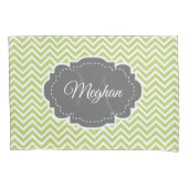 Green Chevron Aangepaste Kussensloop (Voorkant)