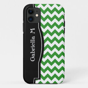 Green Chevron Black Frame iPhone 5 coque