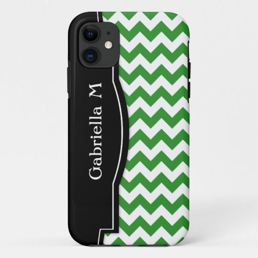 Green Chevron Black Frame iPhone 5 coque (Dos)