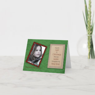 Green Chevron en Red Pset-kerstfotokaart Feestdagen Kaart