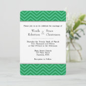 Green Chevron Faire-part de mariage (Debout devant)
