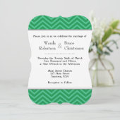 Green Chevron Faire-part de mariage (Debout devant)
