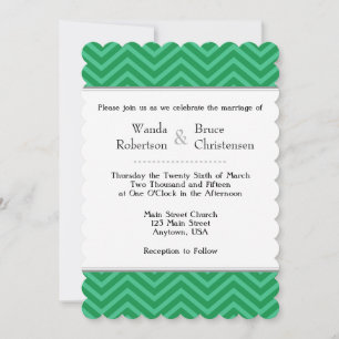Green Chevron Faire-part de mariage
