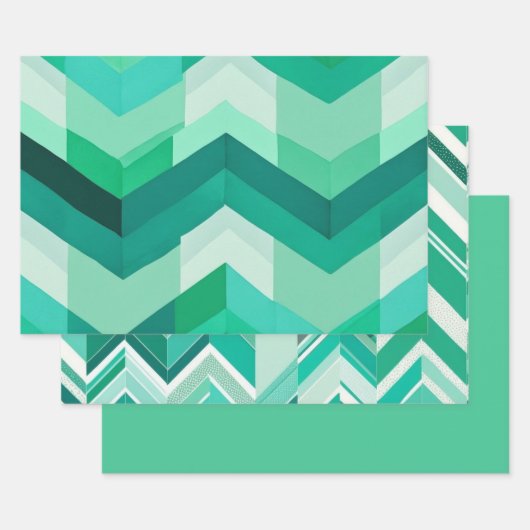 Green Chevron Inpakpapier Vel (Set)