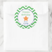 Green Chevron Personalized Birthday Gift Sticker (Tas)