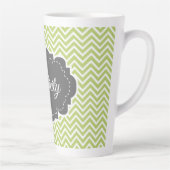 Green Chevron Personnalisé Latte Mug (Droite)