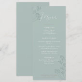 Green Chic Boho Green Wedding Menu (Voorkant / Achterkant)