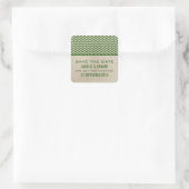 Green Chic Chevron Enregistrer les stickers Date (Sac)