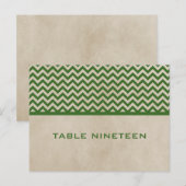Green Chic Chevron Numéro de table Carte postale (Devant / Derrière)
