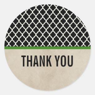 Green Chic Quatrefoil Hartelijk dank, Stickers