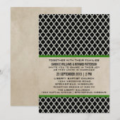Green Chic Quatrefoil Mariage Invitation (Devant / Derrière)