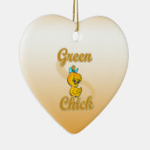 Green Chick Keramisch Ornament (Rechts)