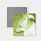 Green Chihuahua Pop Art Magnet Magneet (Voorkant / Achterkant)