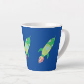 Green Childish Space Rocket Star Latte Mok (Rechterhoek)