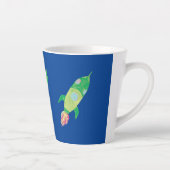 Green Childish Space Rocket Star Latte Mok (Rechts)