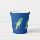 Green Childish Space Rocket Star Latte Mok (Voorkant)