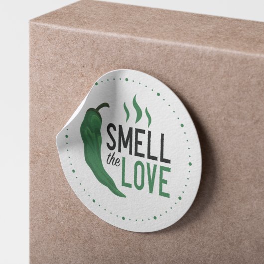 Green Chile sent l'amour classique Sticker rond