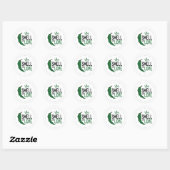 Green Chile sent l'amour classique Sticker rond (Feuille)