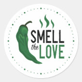Green Chile sent l'amour classique Sticker rond (Devant)