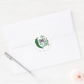 Green Chile sent l'amour classique Sticker rond (Enveloppe)