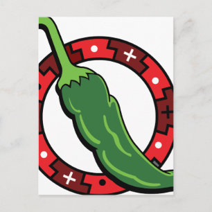 Green Chili Red Ring Graphic Afbeelding.png Briefkaart